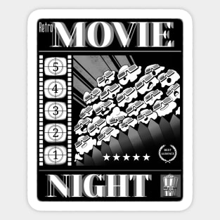 Retro Movie Night Sticker